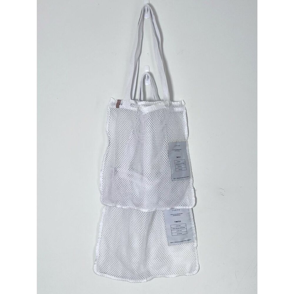 Lunya Mesh Sleepwear Laundry Bag Set of 2 Delicates Wash Bags Travel Storage